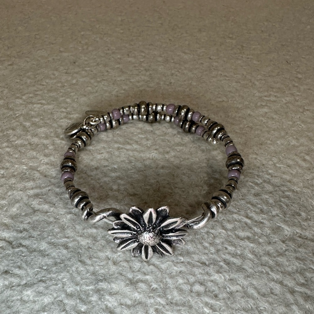 Alex and Ani Silver Flower Bracelet